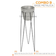 KIT MATERA CUBE BETON + BASE 20 X 70 CM - Tumatera.co