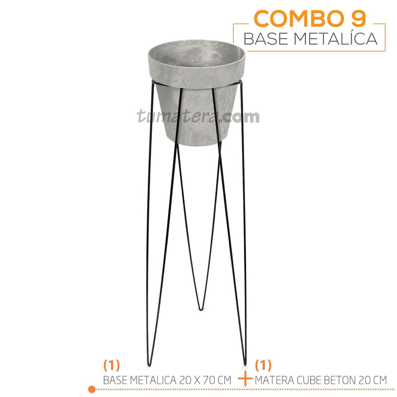 KIT MATERA CUBE BETON + BASE 20 X 70 CM - Tumatera.co