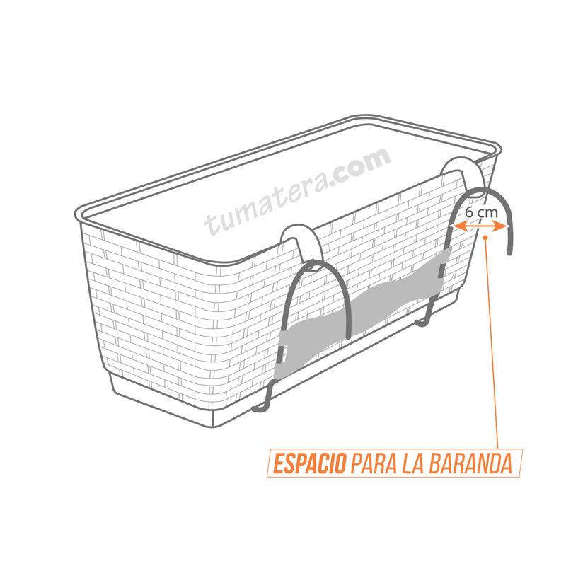 JARDINERA RATÁN BALCÓN 49 CM - Tumatera.co