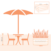 Jardinera Polietileno 100 x 45 cm Plano