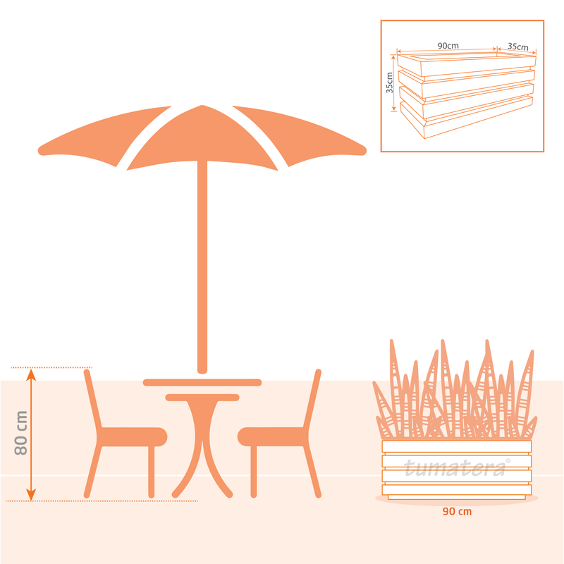 JARDINERA POLIETILENO 90 CM - Tumatera.co