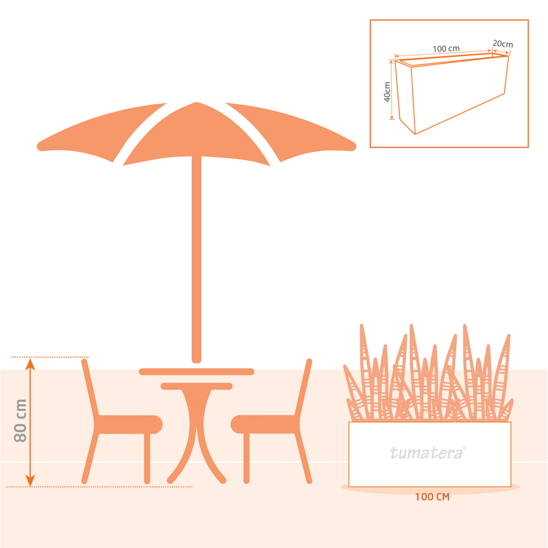 JARDINERA POLIETILENO 100 X 40 CM - Tumatera.co