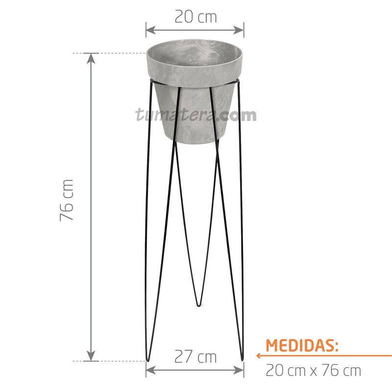 KIT MATERA CUBE BETON + TIERRA + BASE 20 X 70 CM - Tumatera.co