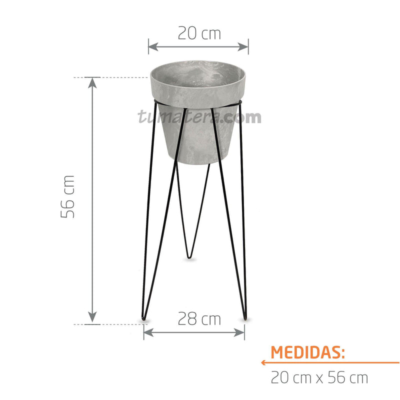 KIT MATERA CUBE BETON + BASE 20 X 50 CM - Tumatera.co