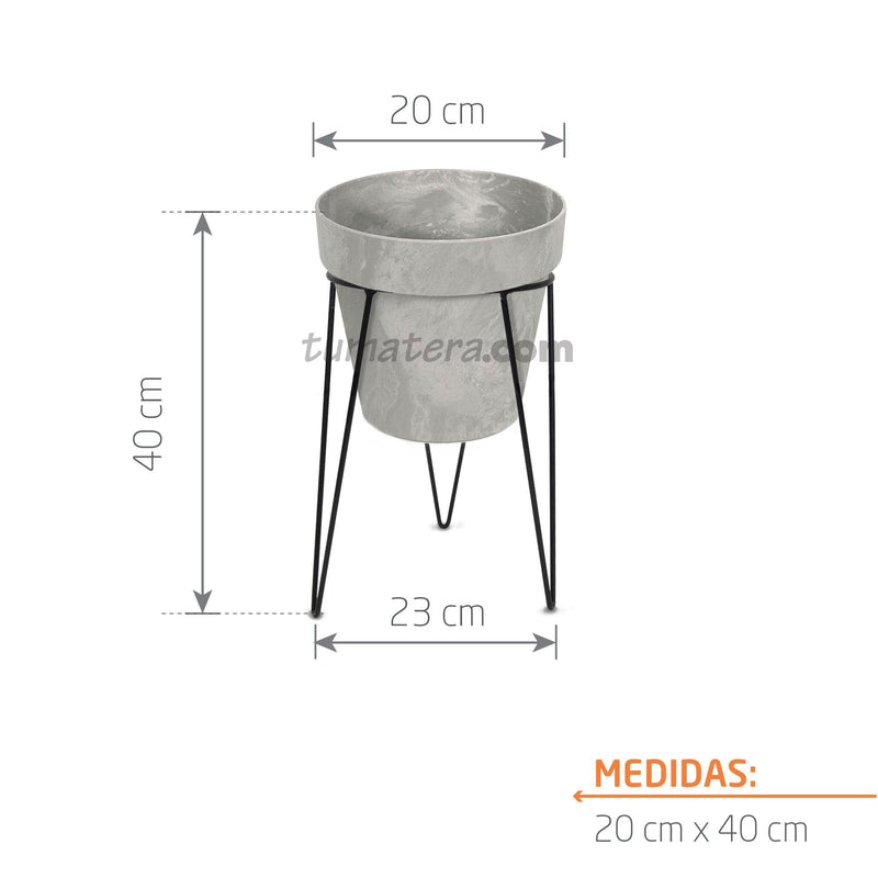 KIT MATERA CUBE BETON + TIERRA + BASE 20 X 30 CM - Tumatera.co