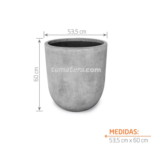Matera Cónica de Cemento 60 cm medidas